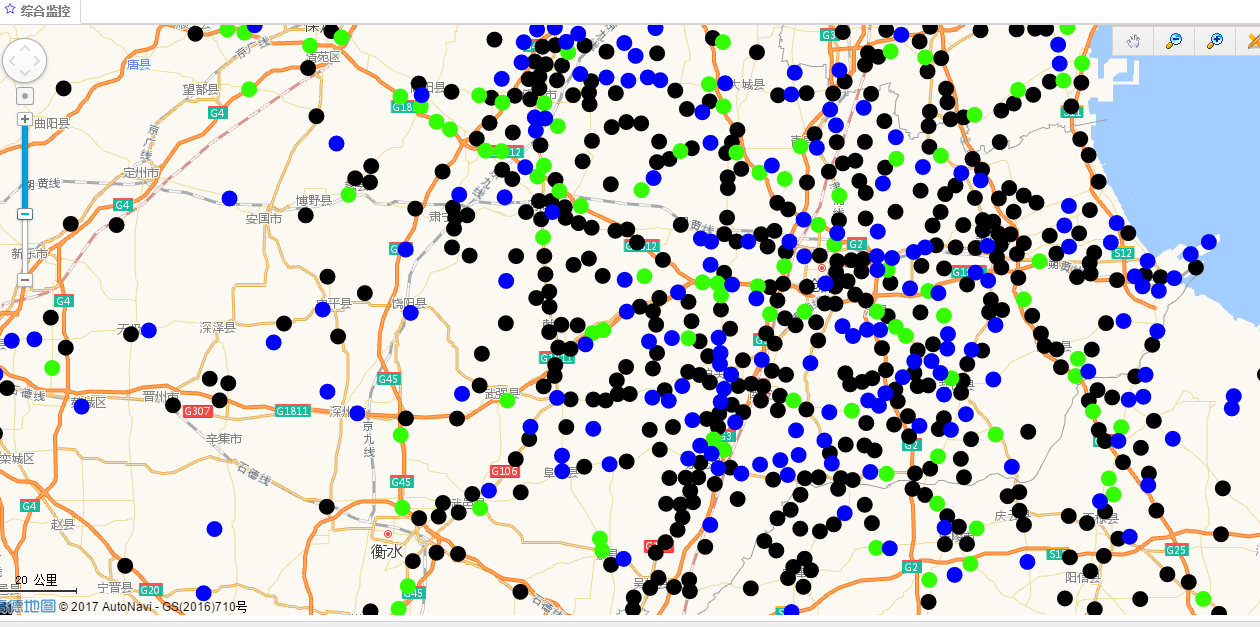 海量车辆GPS位置地图显示